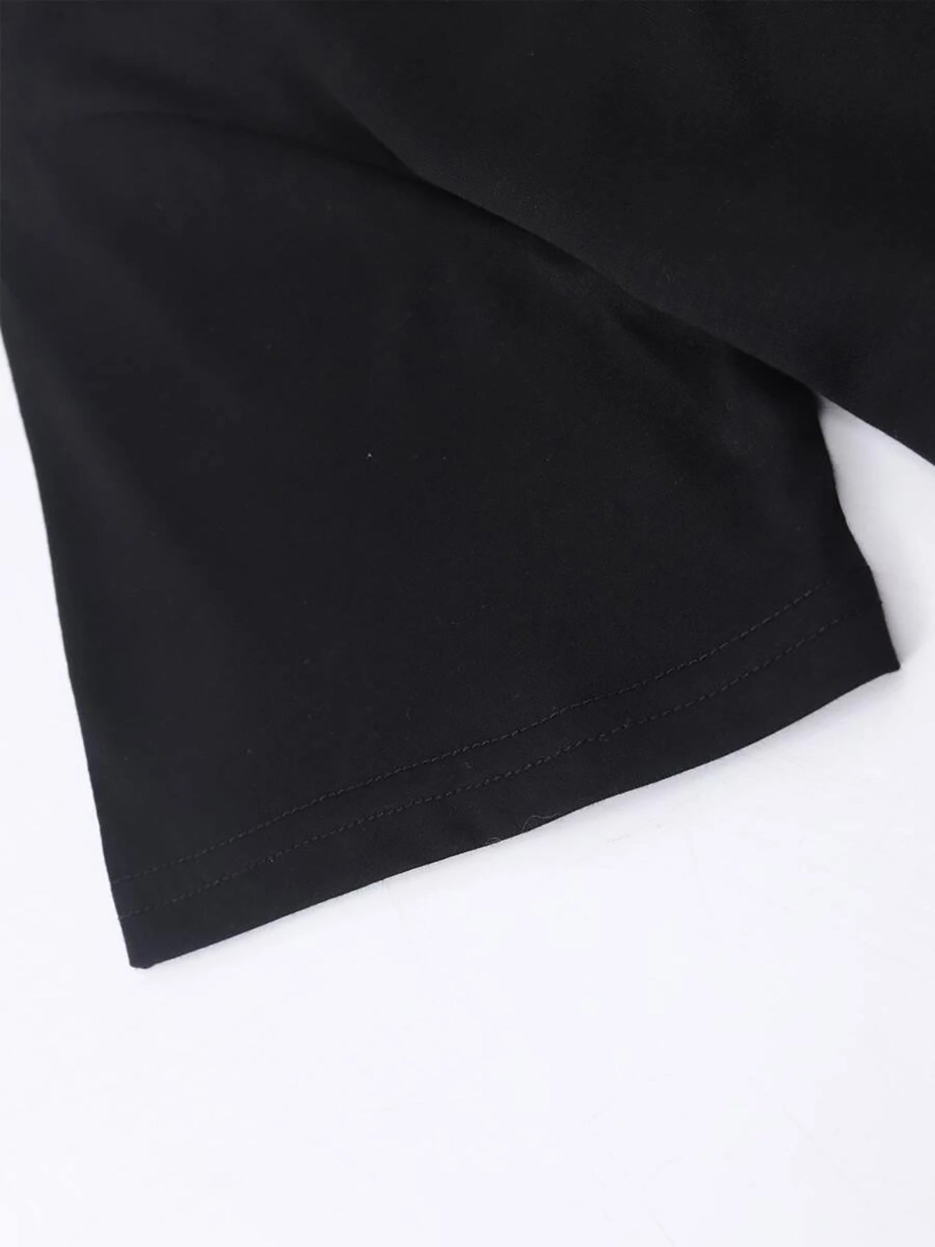 Close-up of black T-shirt fabric