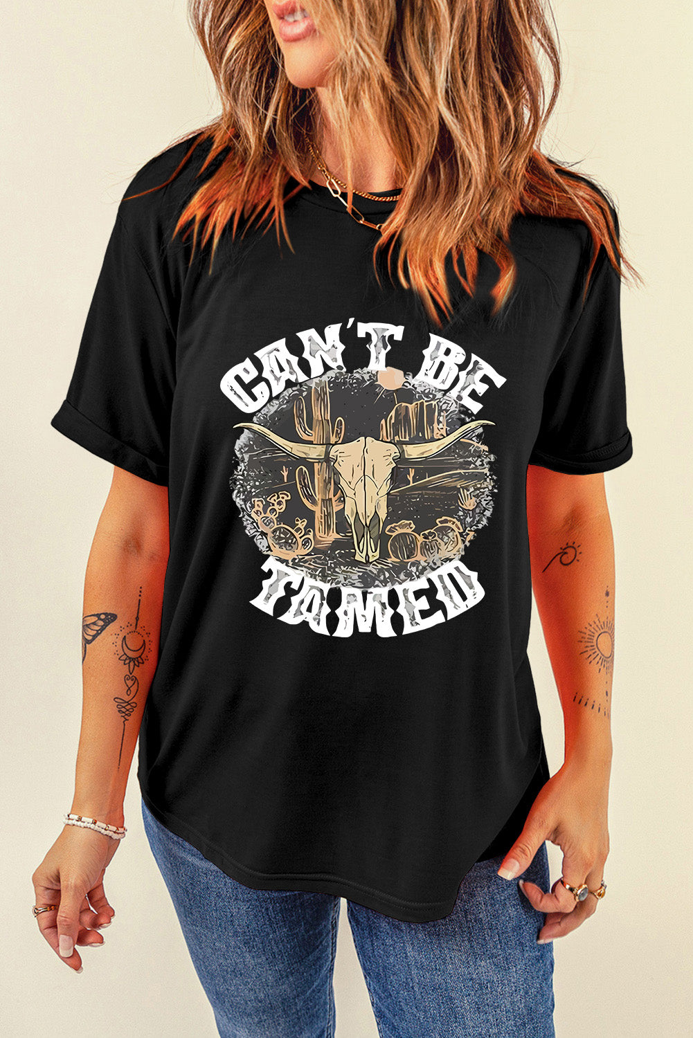 Black t-shirt with &