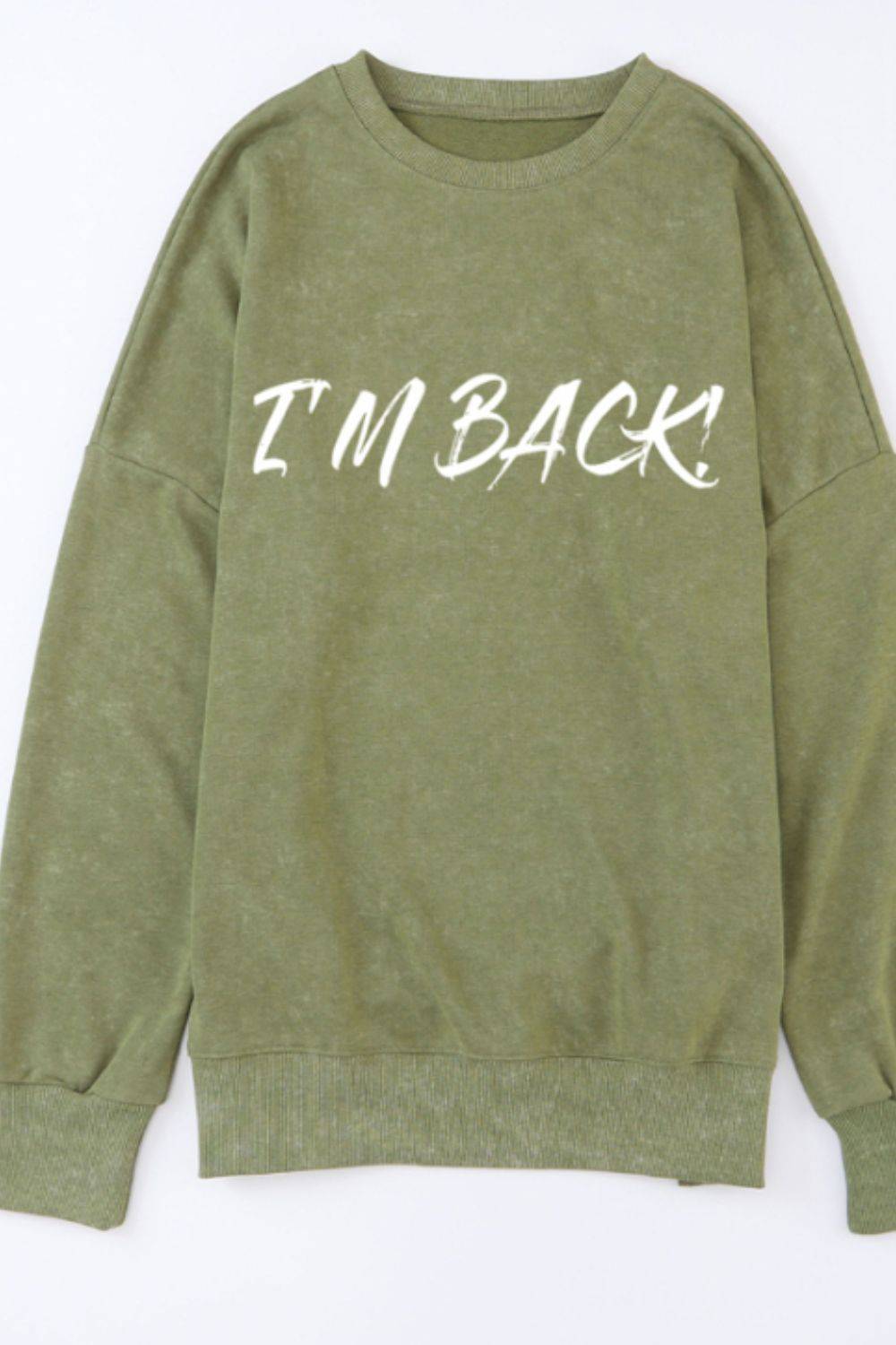 Olive green sweatshirt with &