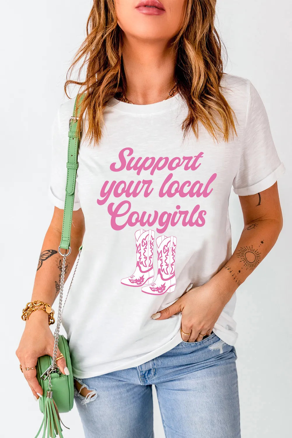 White T-shirt with &