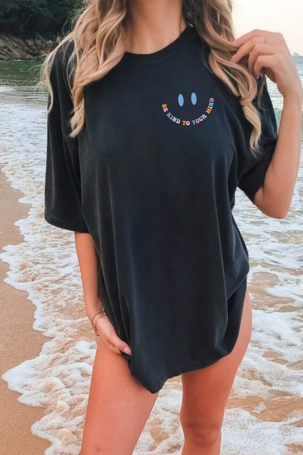 Black T-shirt with &
