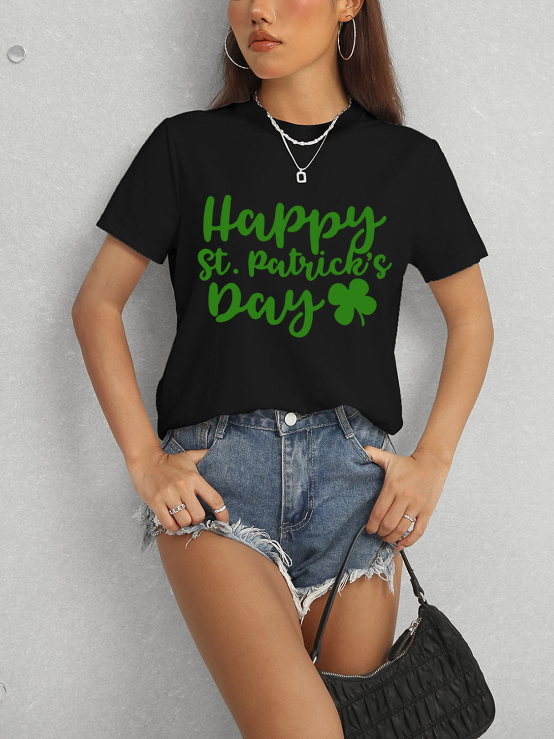 Black T-shirt styled for St. Patrick&