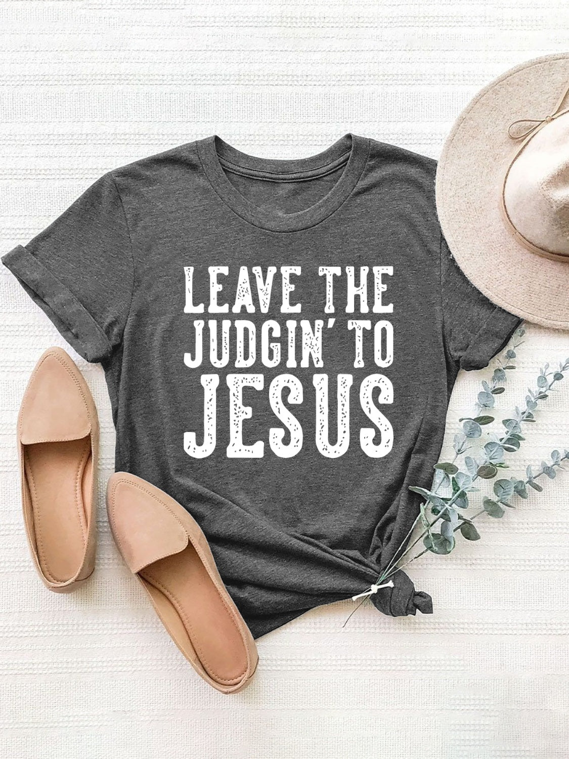 Gray T-shirt with &