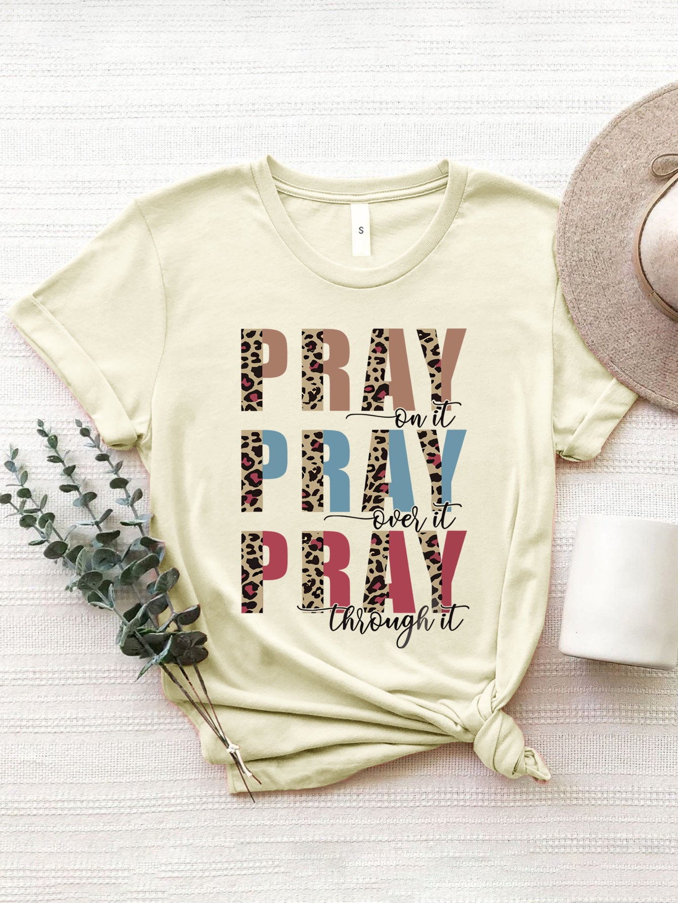 Light yellow T-shirt with &