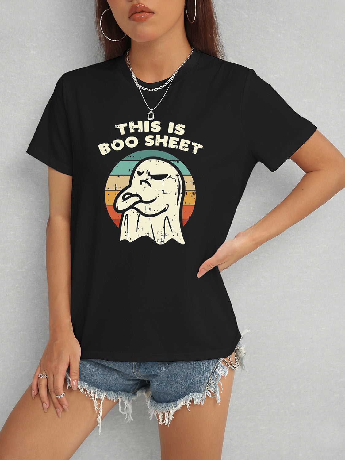 THIS IS BOO SHEET T-Shirt with ghost graphic