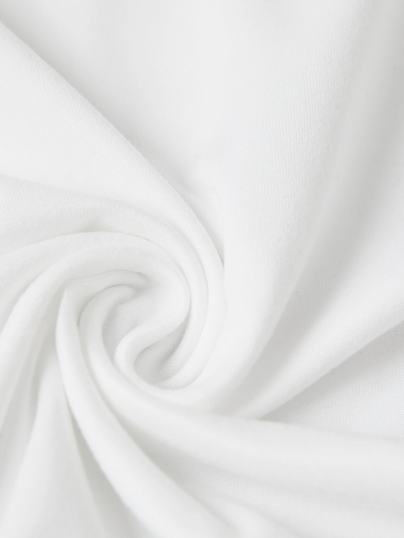 Close-up of white short sleeve t-shirt fabric