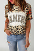 AMEN leopard print round neck short sleeve t-shirt