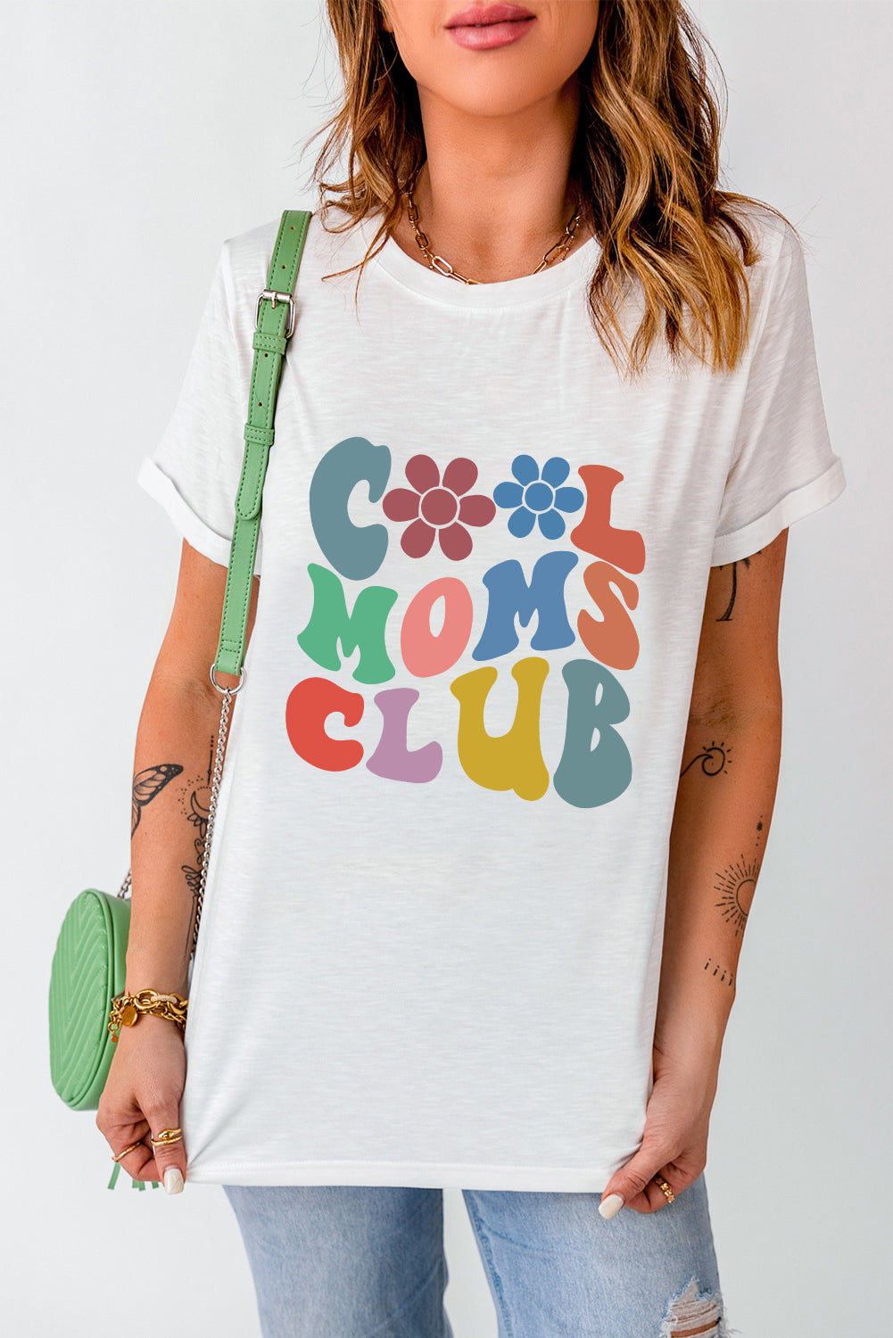 Round neck short sleeve COOL MOMS CLUB T-Shirt