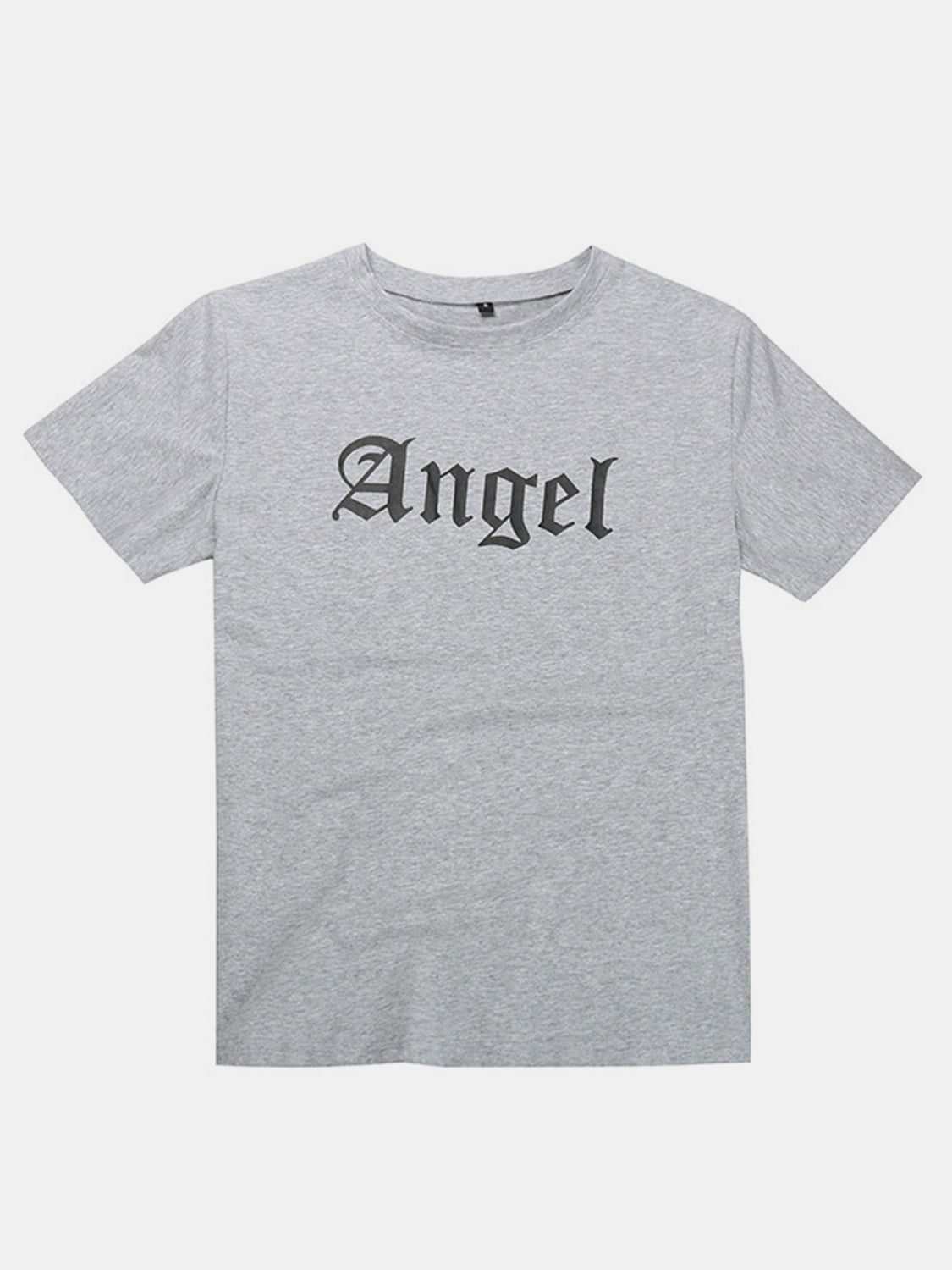 Gray Angel T-shirt with front text design
