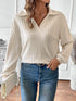 Ribbed Johnny Collar Long Sleeve T-Shirt front view