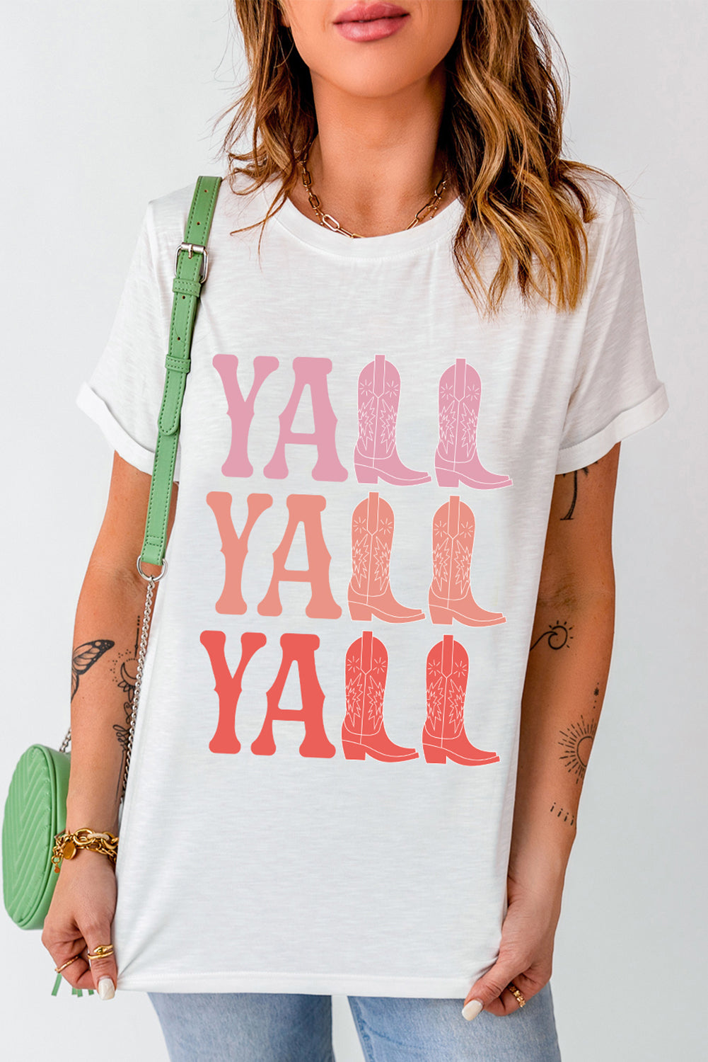 White T-shirt with &