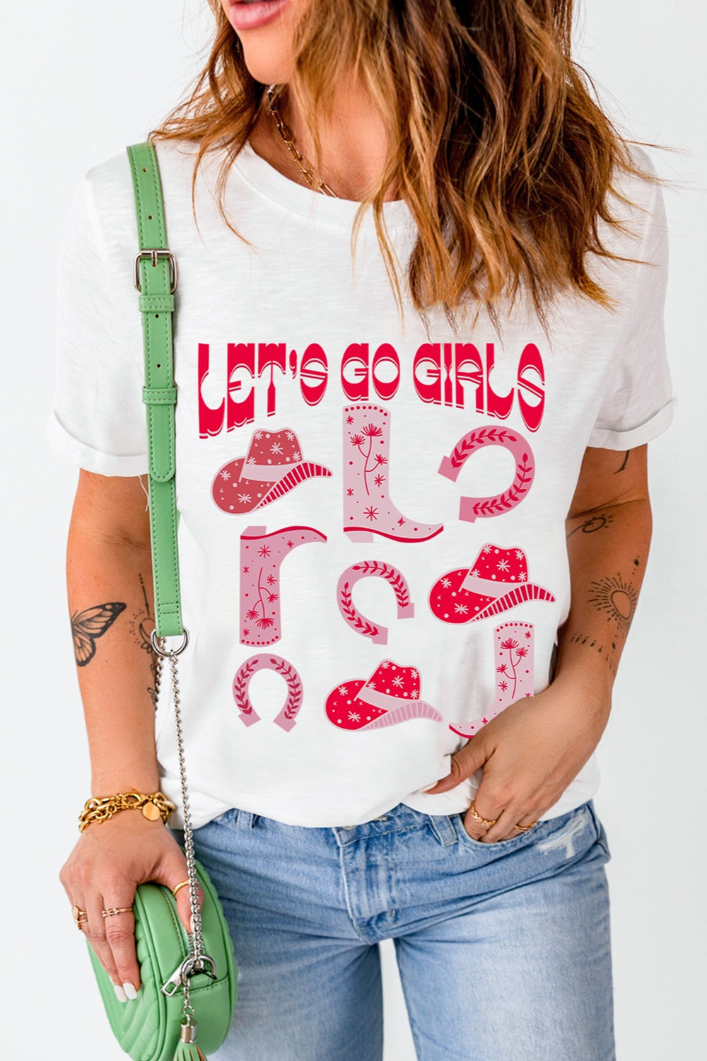 Round neck T-shirt with &