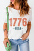 White graphic T-shirt with &