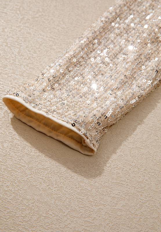 Sequin sleeve detail of bodysuit