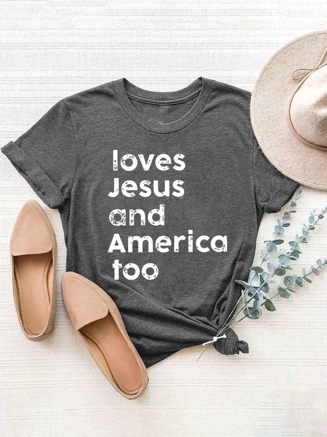 Gray T-shirt with &