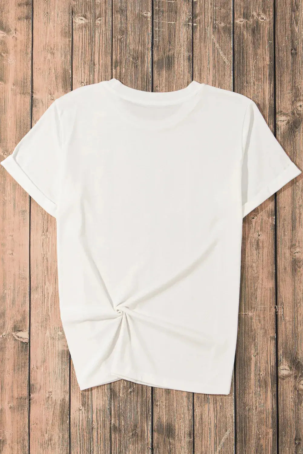 Flat lay of plain back of white T-shirt