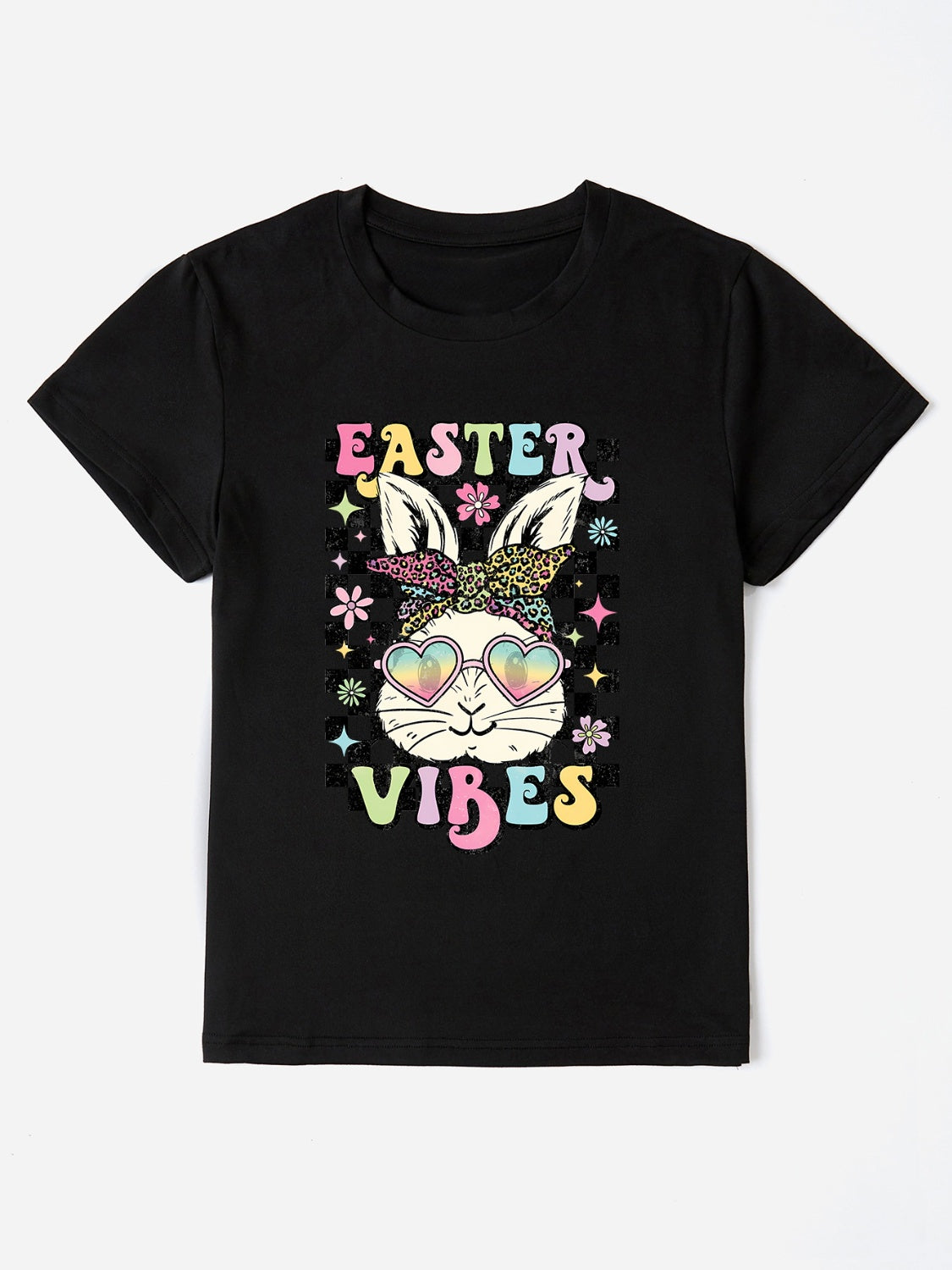 Black Easter Vibes T-Shirt with bunny design