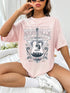 Pink Nashville guitar graphic round neck t-shirt