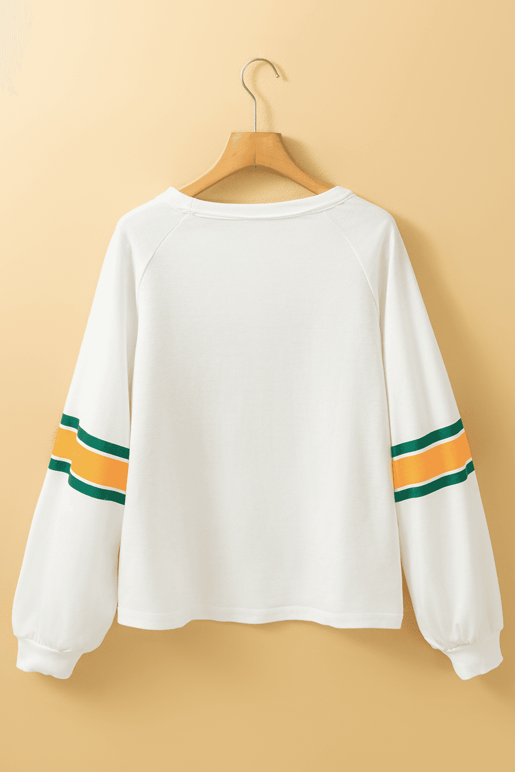 Back view of number 76 top with stripes
