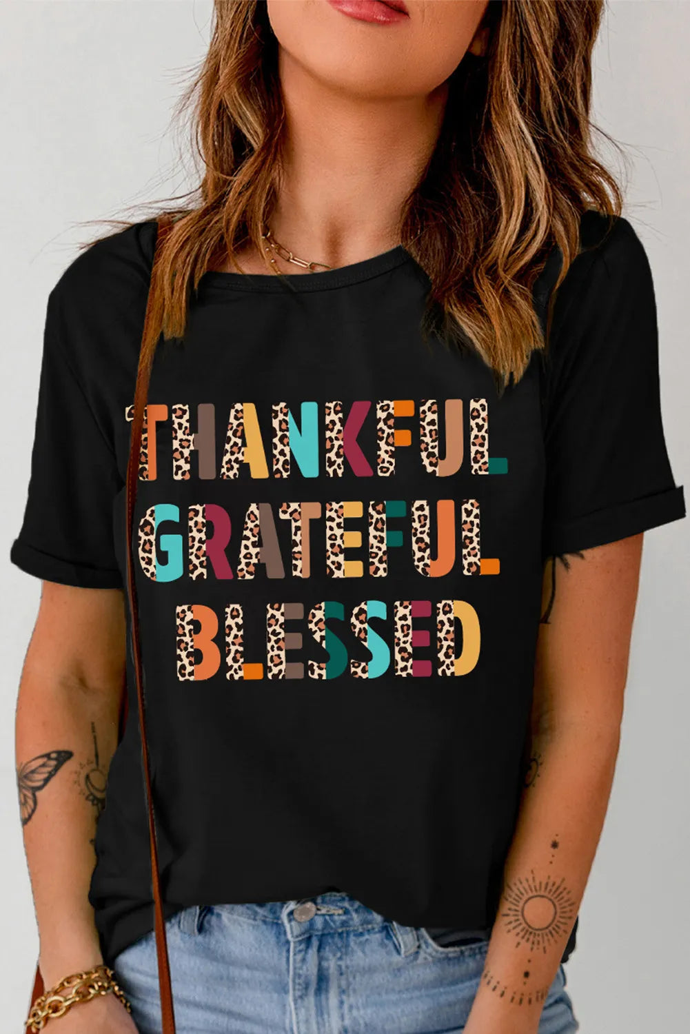 Black T-shirt with &