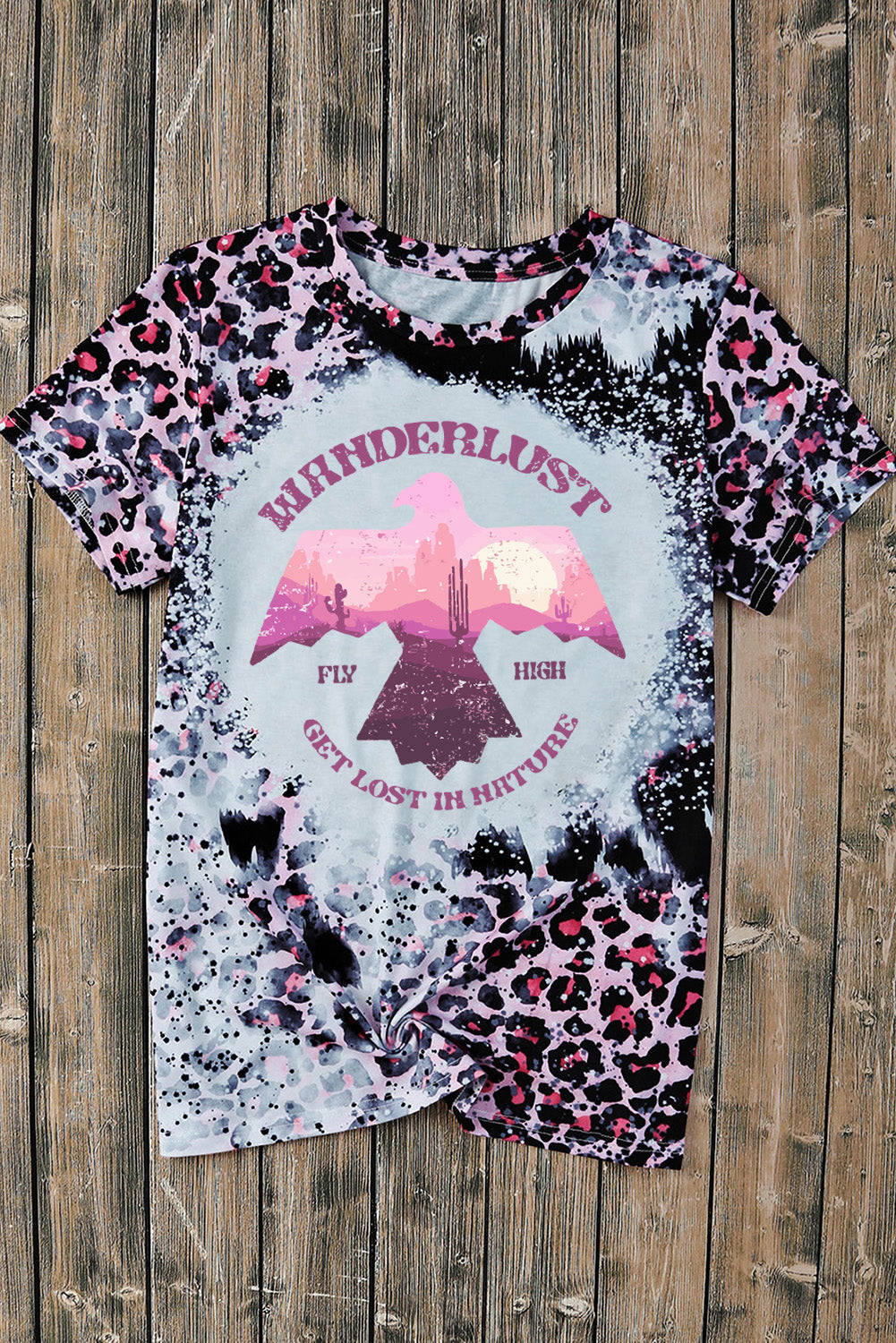 Leopard print T-shirt with &
