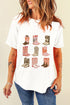 Boot graphic round neck short sleeve T-shirt front view
