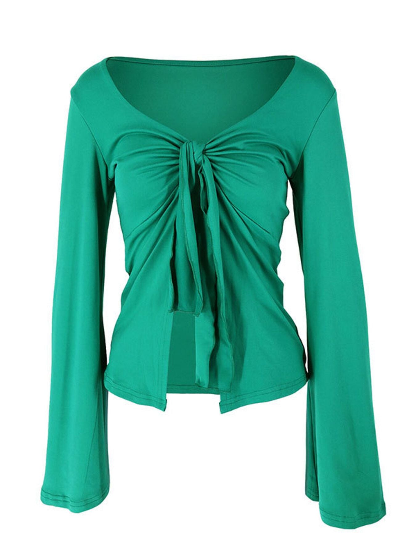 Tie-Front Long Sleeve T-Shirt