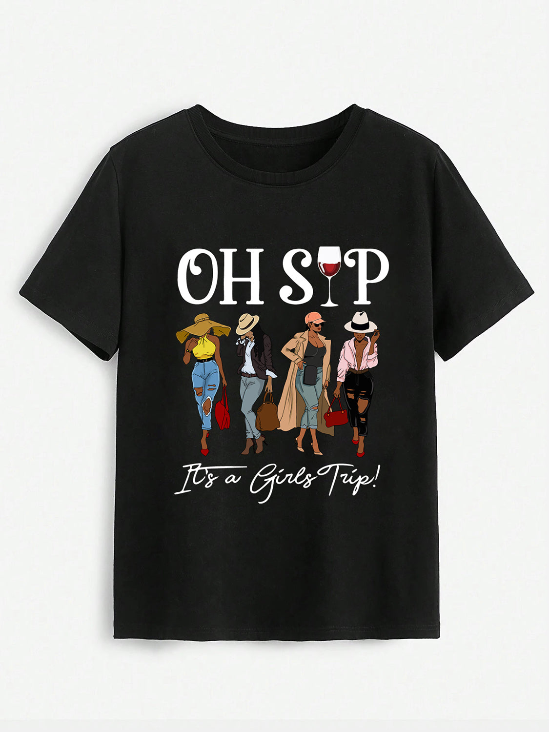Graphic round neck t-shirt with &