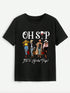 Graphic round neck t-shirt with &