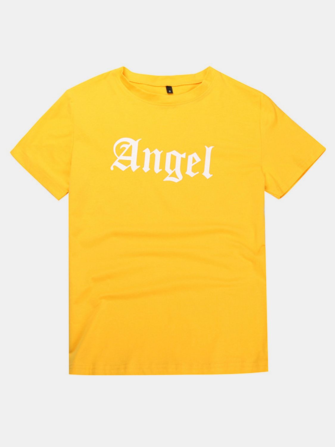Yellow Angel T-shirt with front text design