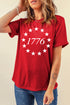 Red graphic T-shirt with &