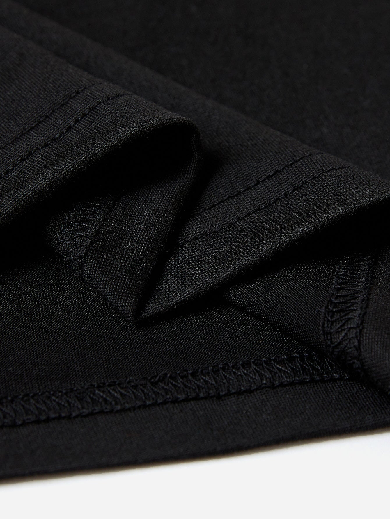 Close-up of black T-shirt fabric