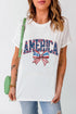 AMERICA T-shirt with round neck and short sleeves, front view