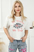 White round neck T-shirt with &