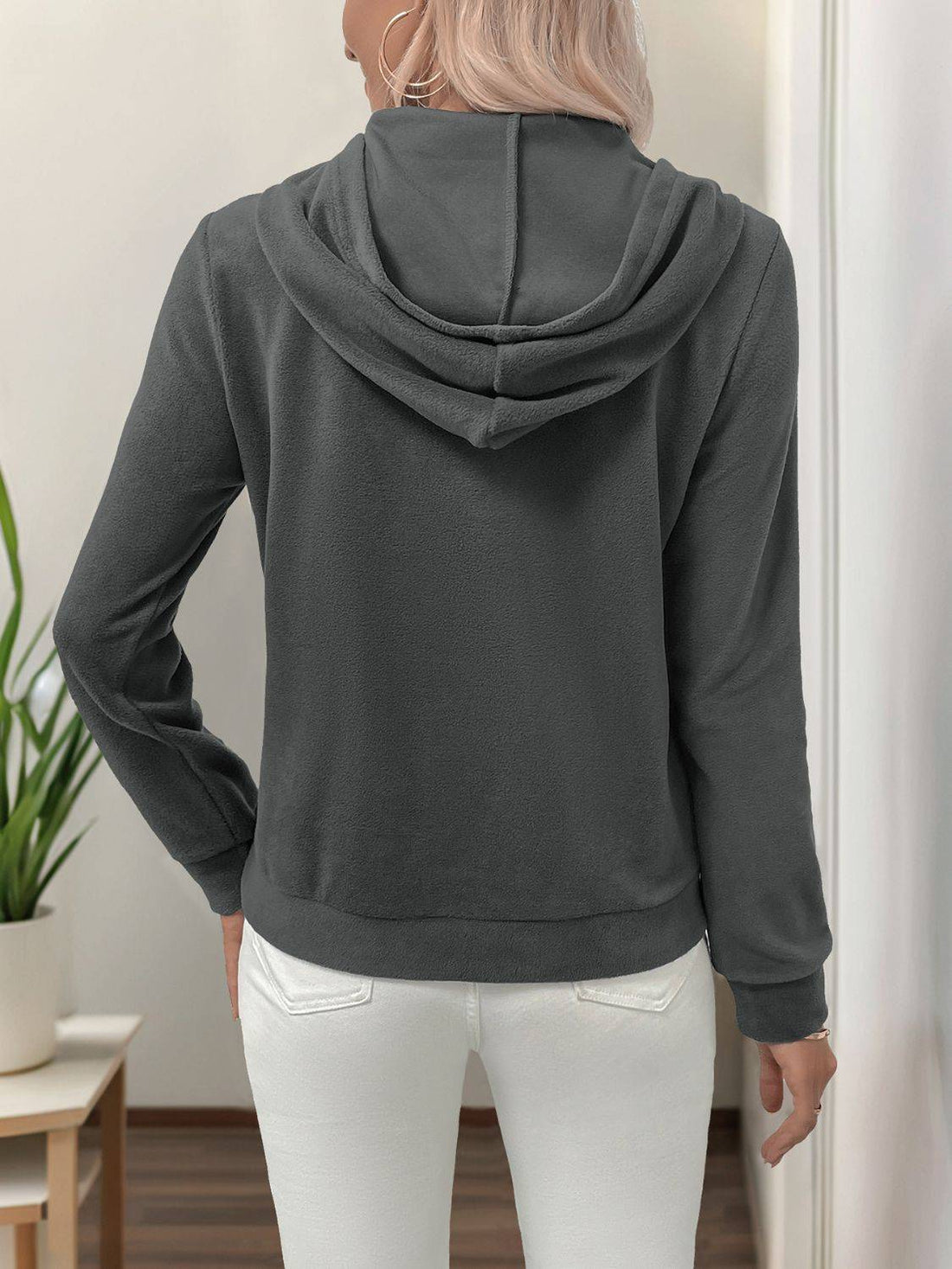 Back view of Perfee Pearl Butterfly Hoodie