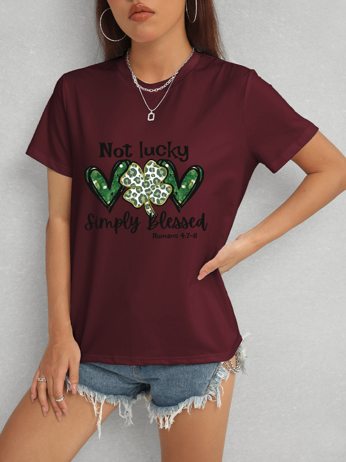 Maroon T-shirt with &