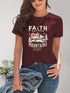 Maroon graphic round neck short sleeve t-shirt