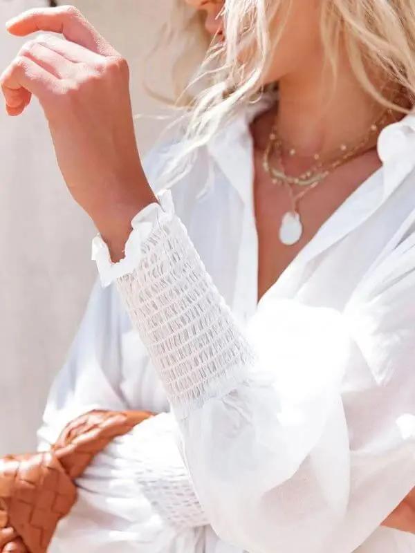 Collar shirt thin medium long stripe casual long sleeve shirt