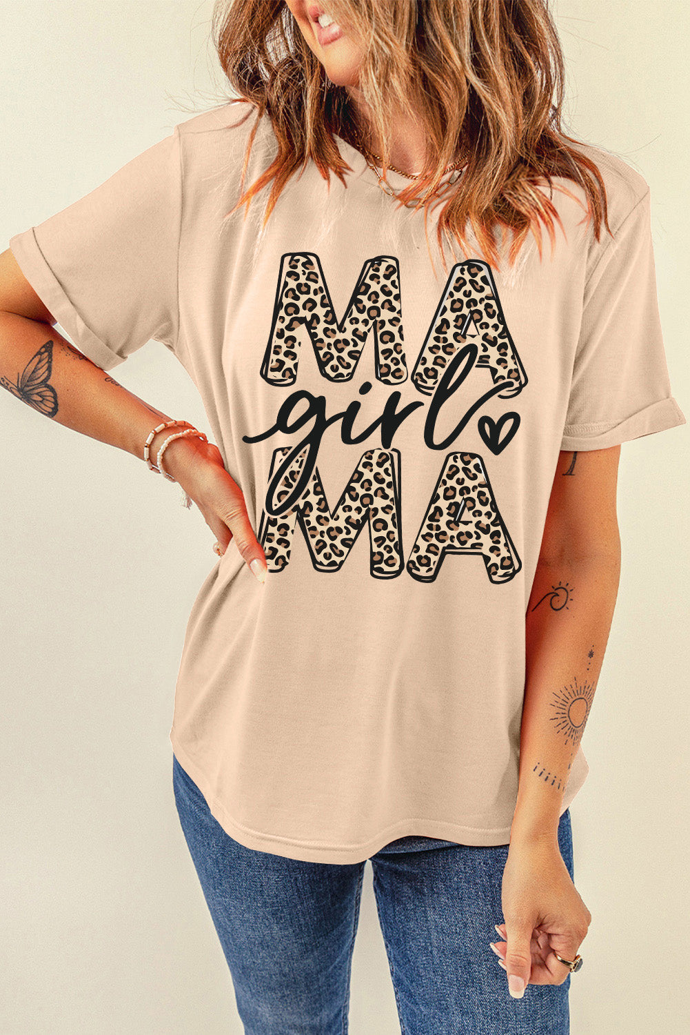 MAMA GIRL round neck short sleeve t-shirt front view
