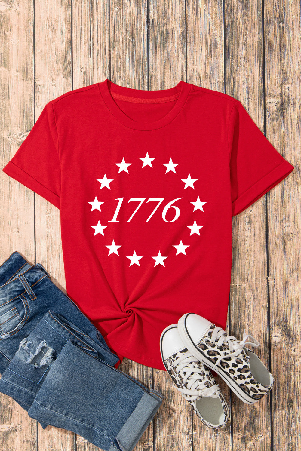 Red T-shirt with &