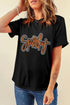 Black T-shirt with rhinestone &