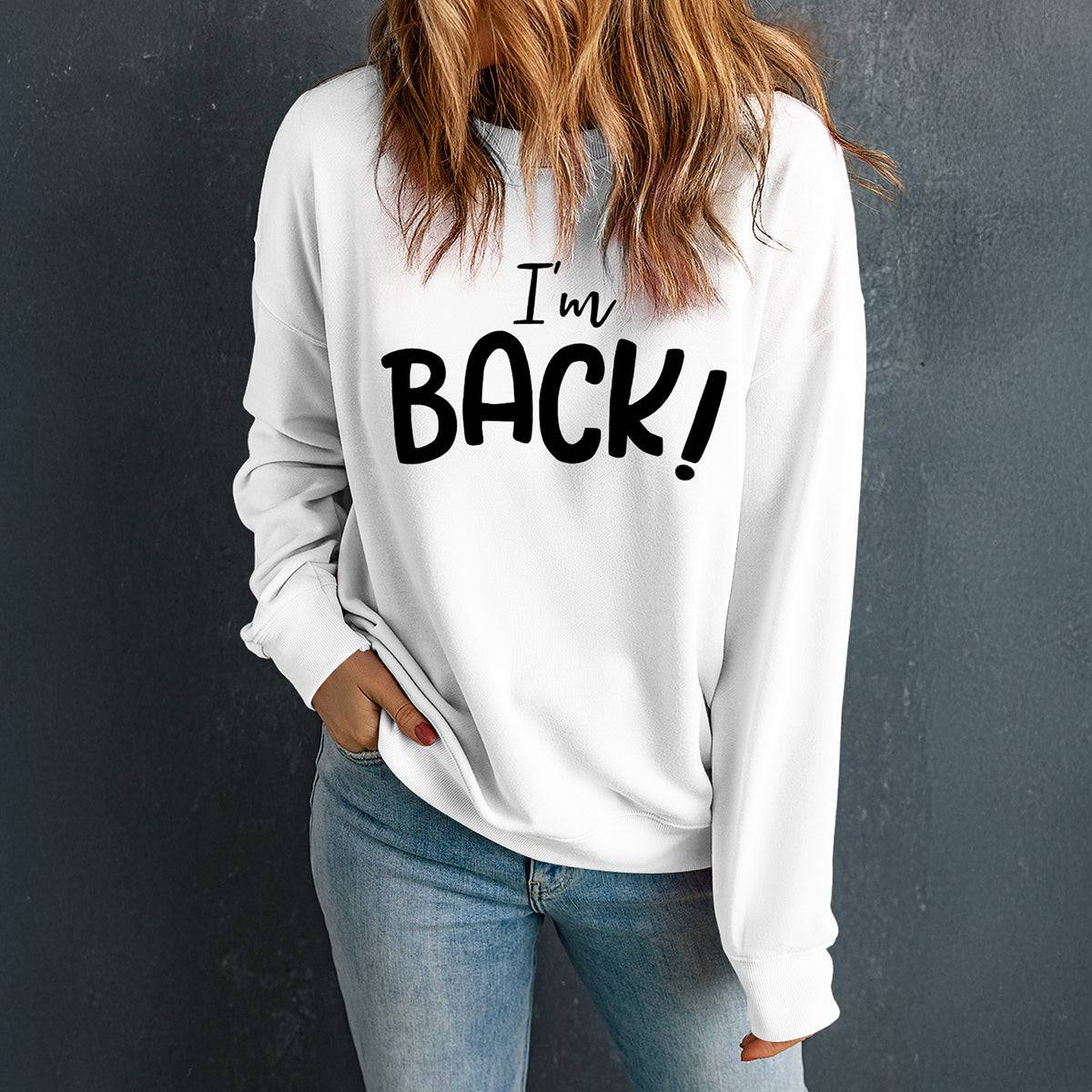 White sweatshirt with &