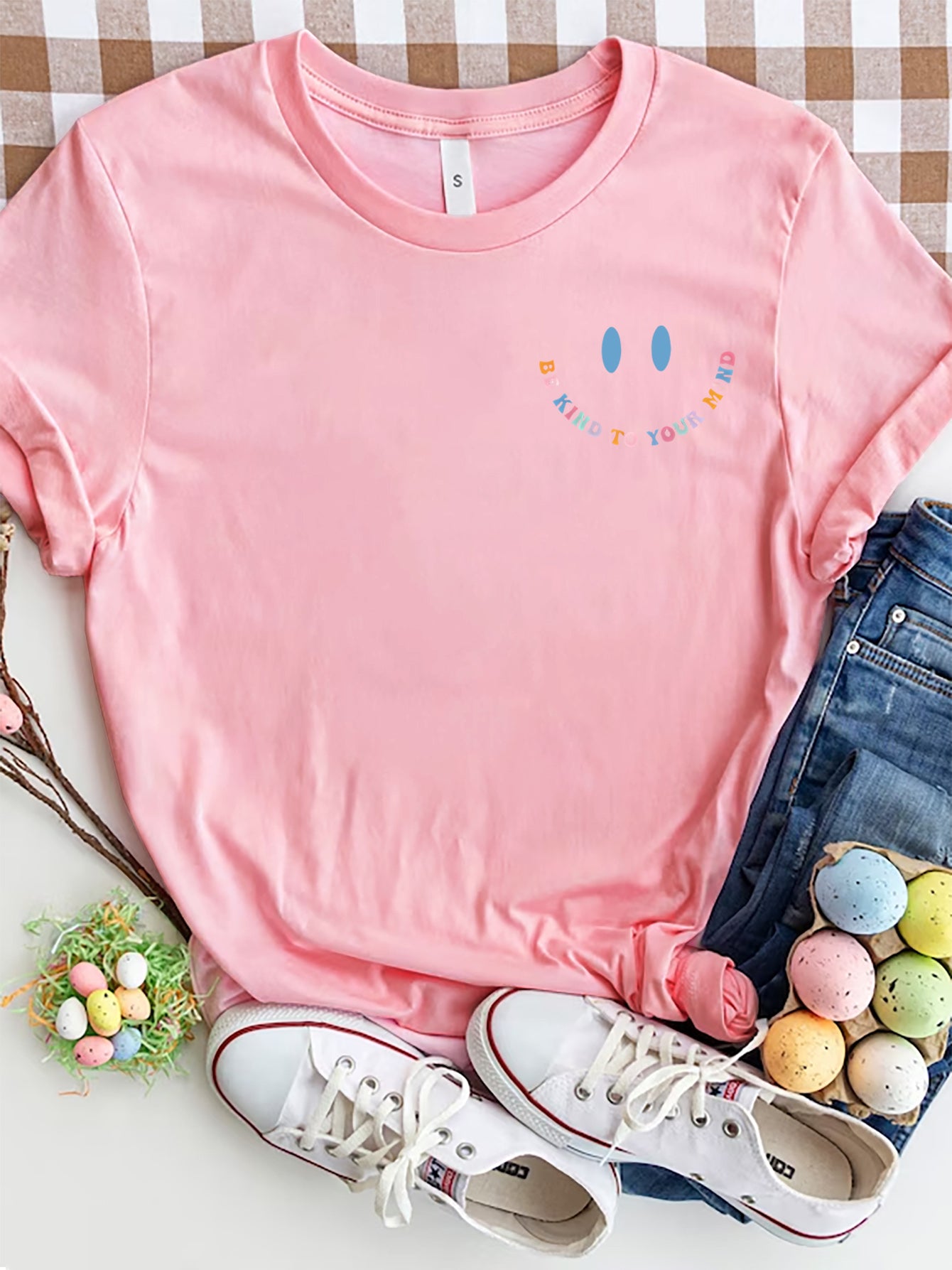 Pink T-shirt with &
