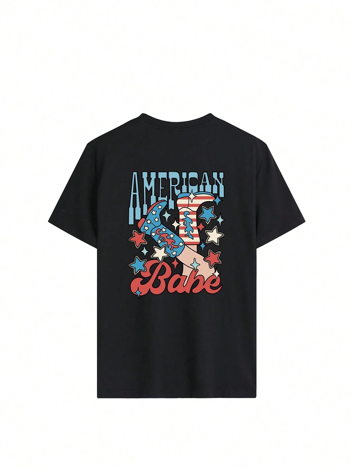 Black T-shirt featuring &
