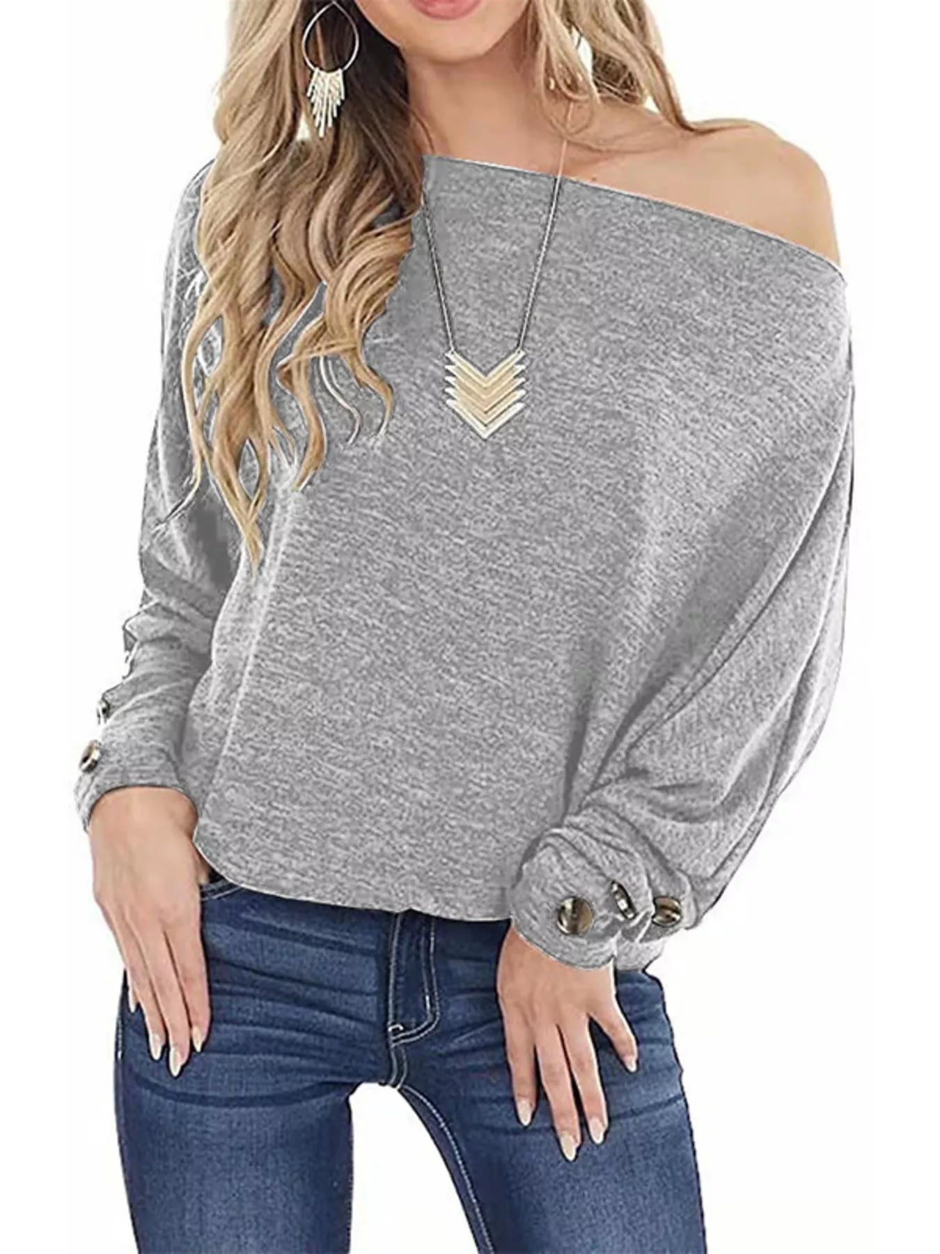 One Shoulder Long Sleeve T-Shirt