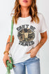 White graphic round neck short sleeve t-shirt, &
