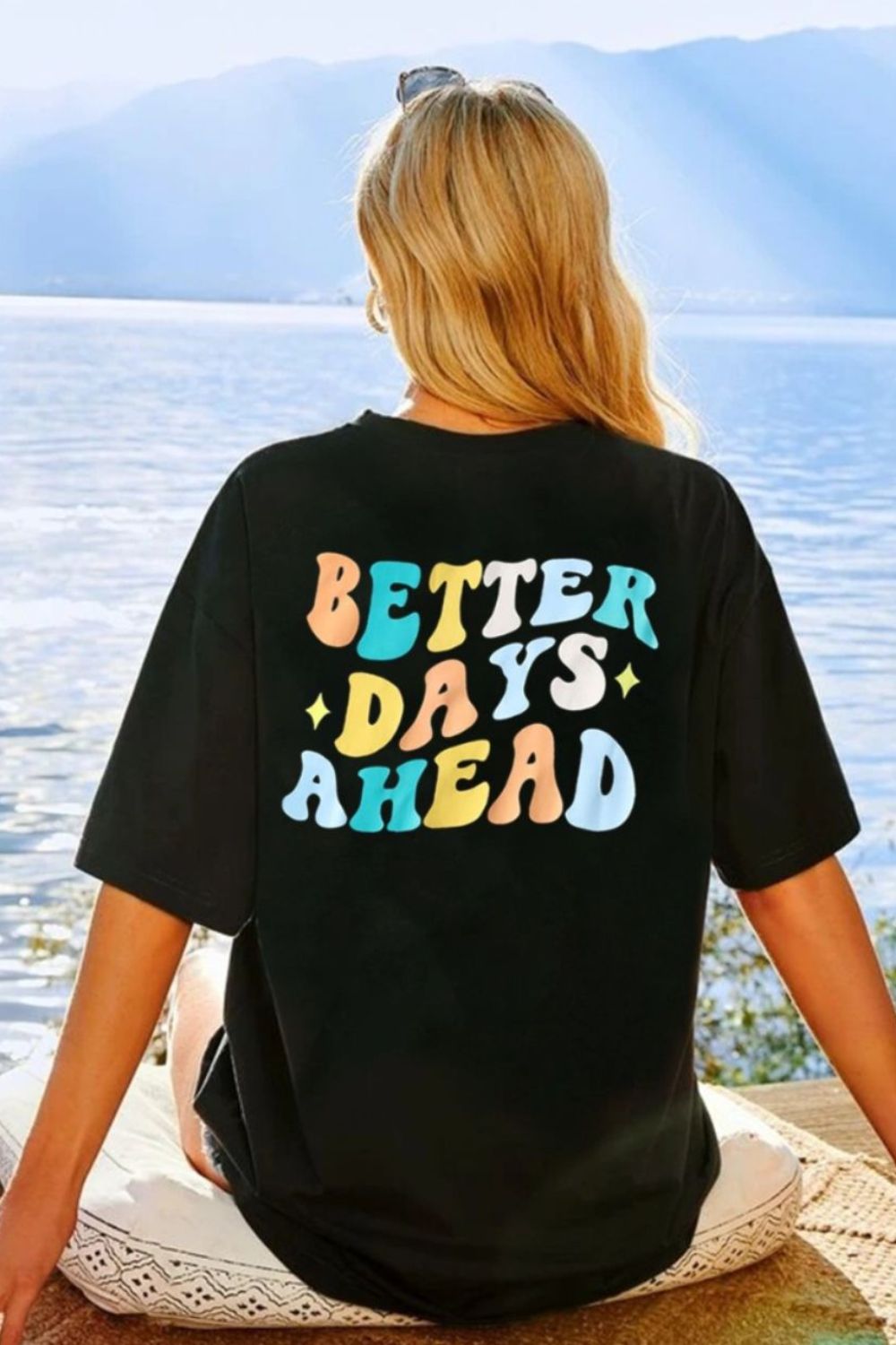 Black T-shirt with &