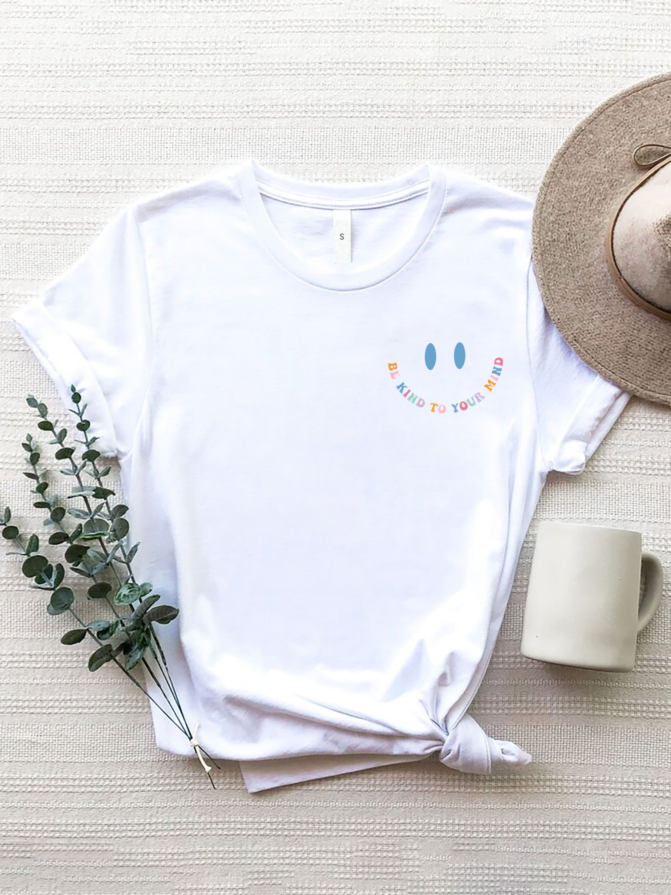 White T-shirt with &