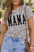 MAMA animal print round neck t-shirt with short sleeves