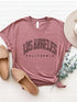 Dusty pink Los Angeles California round neck T-shirt